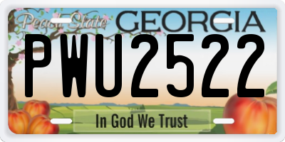 GA license plate PWU2522