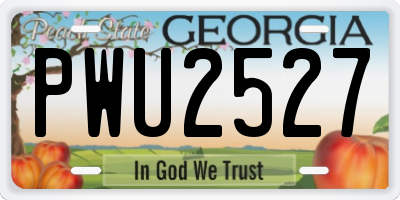 GA license plate PWU2527