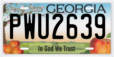 GA license plate PWU2639