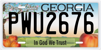GA license plate PWU2676