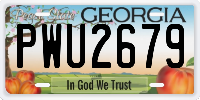 GA license plate PWU2679