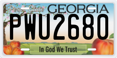 GA license plate PWU2680