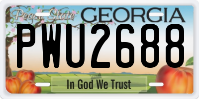 GA license plate PWU2688