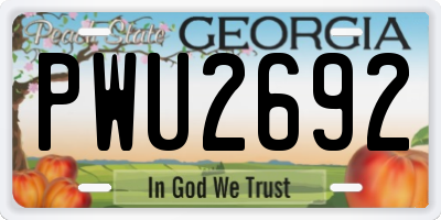 GA license plate PWU2692