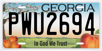 GA license plate PWU2694