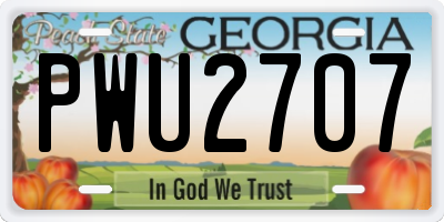 GA license plate PWU2707