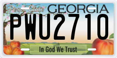 GA license plate PWU2710
