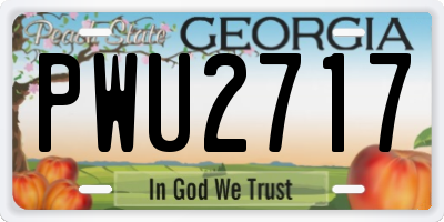 GA license plate PWU2717