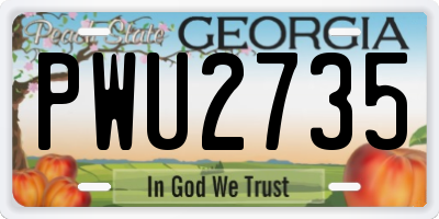 GA license plate PWU2735