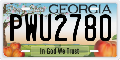 GA license plate PWU2780