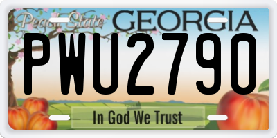 GA license plate PWU2790