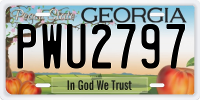 GA license plate PWU2797