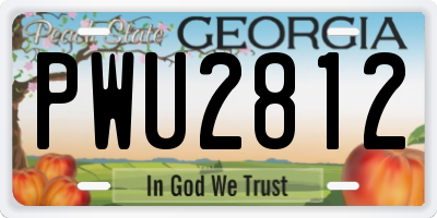 GA license plate PWU2812