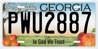 GA license plate PWU2887