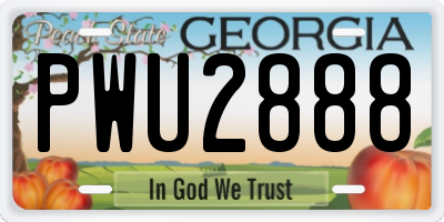 GA license plate PWU2888