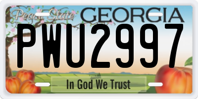 GA license plate PWU2997
