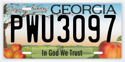 GA license plate PWU3097