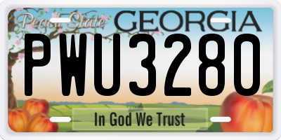 GA license plate PWU3280