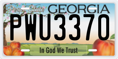 GA license plate PWU3370