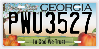GA license plate PWU3527