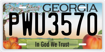 GA license plate PWU3570