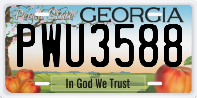 GA license plate PWU3588
