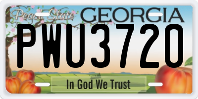 GA license plate PWU3720