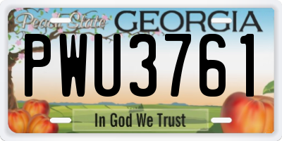 GA license plate PWU3761