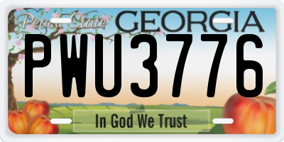 GA license plate PWU3776