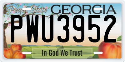 GA license plate PWU3952