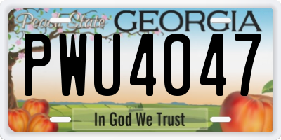 GA license plate PWU4047