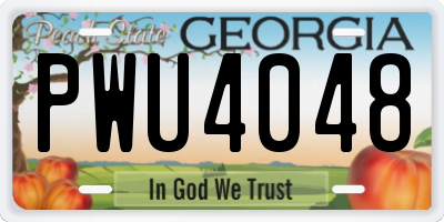 GA license plate PWU4048