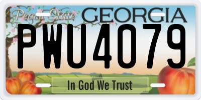 GA license plate PWU4079