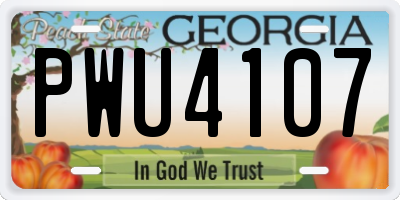 GA license plate PWU4107