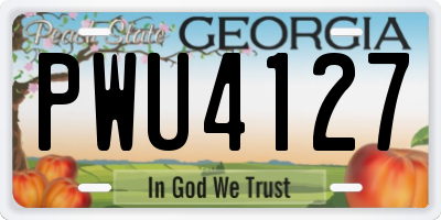 GA license plate PWU4127