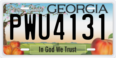 GA license plate PWU4131