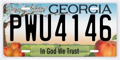 GA license plate PWU4146