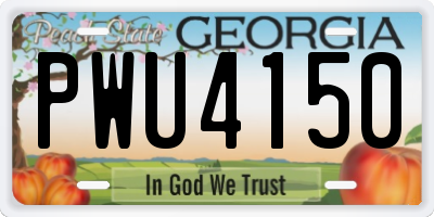 GA license plate PWU4150