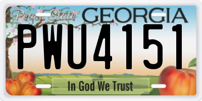GA license plate PWU4151