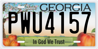 GA license plate PWU4157