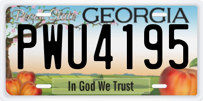 GA license plate PWU4195