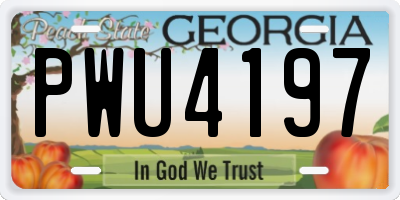 GA license plate PWU4197