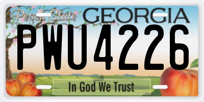 GA license plate PWU4226