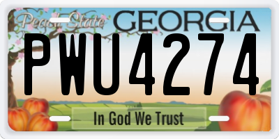 GA license plate PWU4274