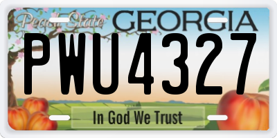 GA license plate PWU4327