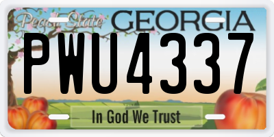 GA license plate PWU4337