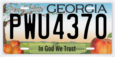 GA license plate PWU4370