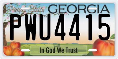GA license plate PWU4415