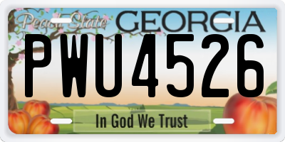 GA license plate PWU4526