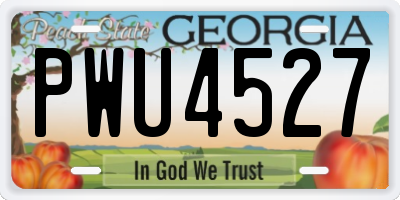 GA license plate PWU4527